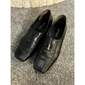 Paul Green Women's Sz‎ 4.5 US 7 Munchen Solid Black Leather Shoes Slip Ons